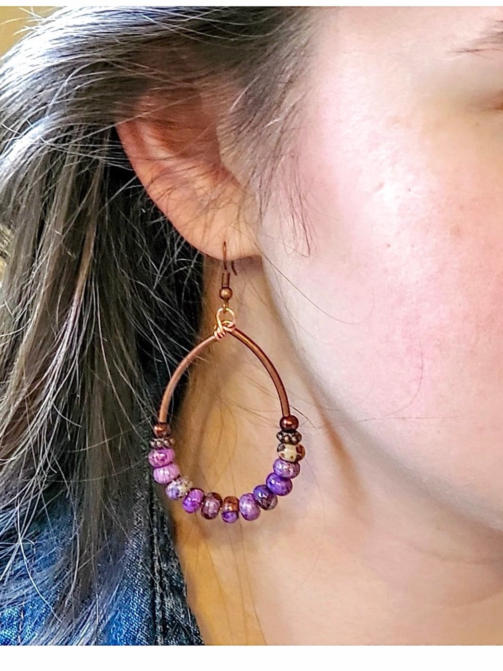 Purple Sea Sediment Southwest Earrings